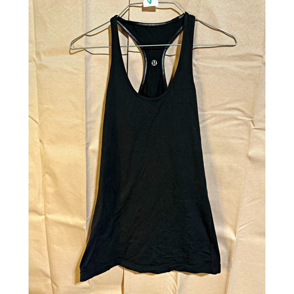 lululemon athletica Women's Black Racerback Scoop Neck Tank Stretch Size 4